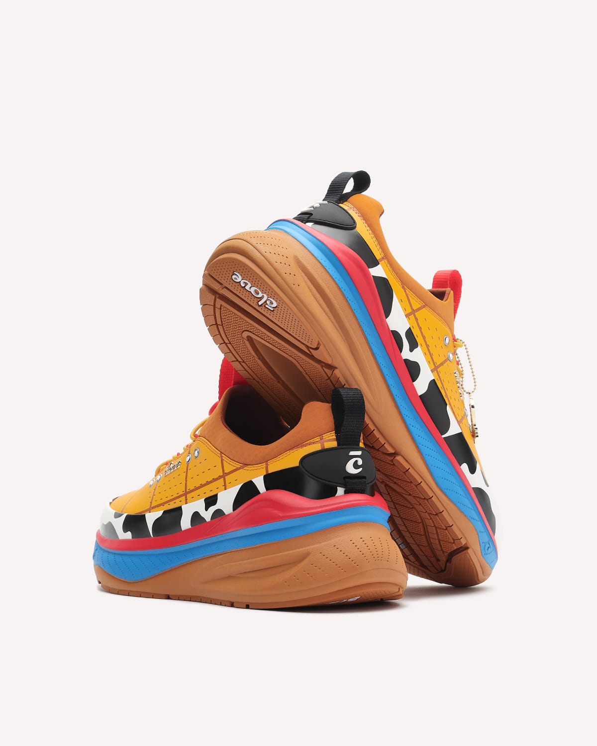 Colorful sneaker with a unique design on a white background