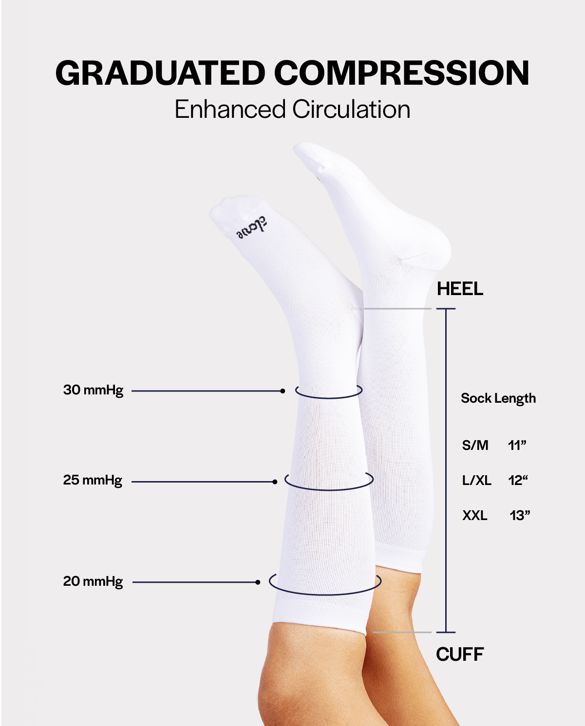 Compression Socks Wide - White