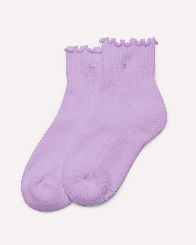Quarter Socks - Lavender Ruffle
