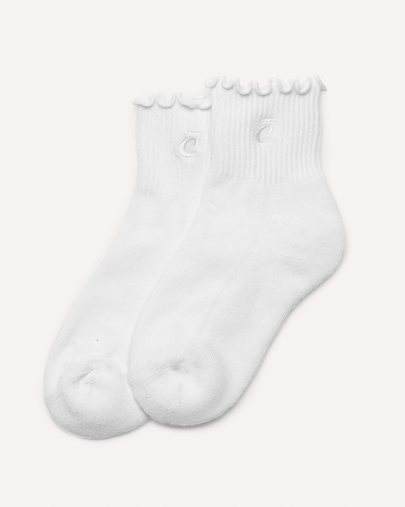 White Ruffled Socks White Ruffle Quarter Socks for Healthcare Workers | Clove