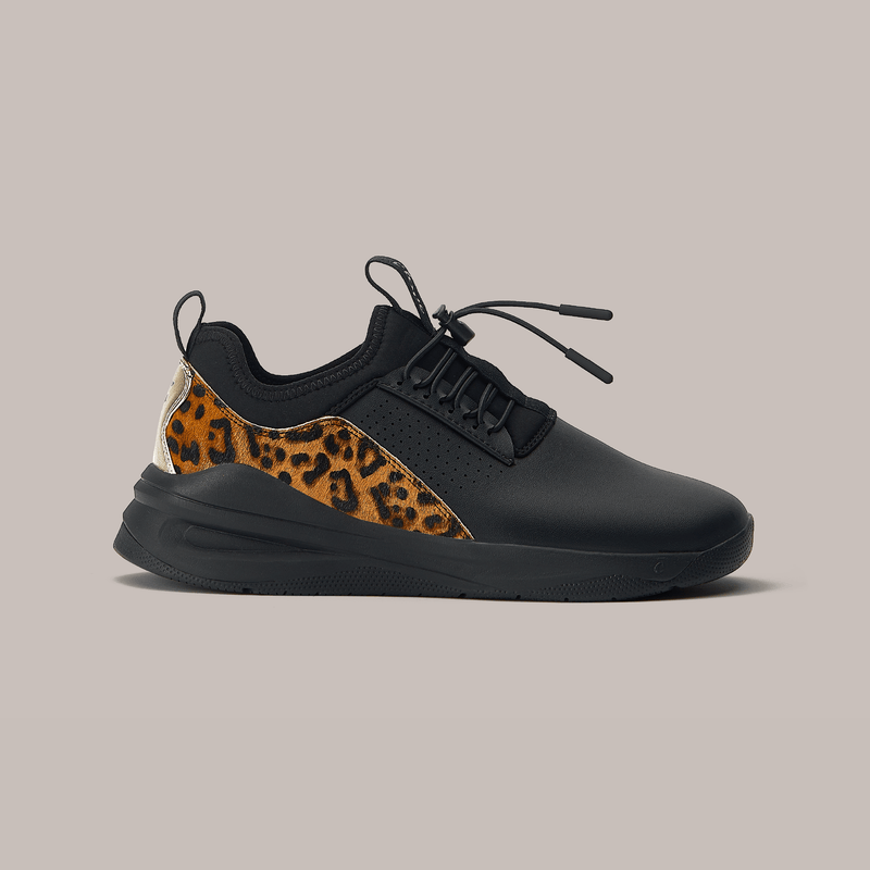 Women's Black Leopard Sneakers | Clove