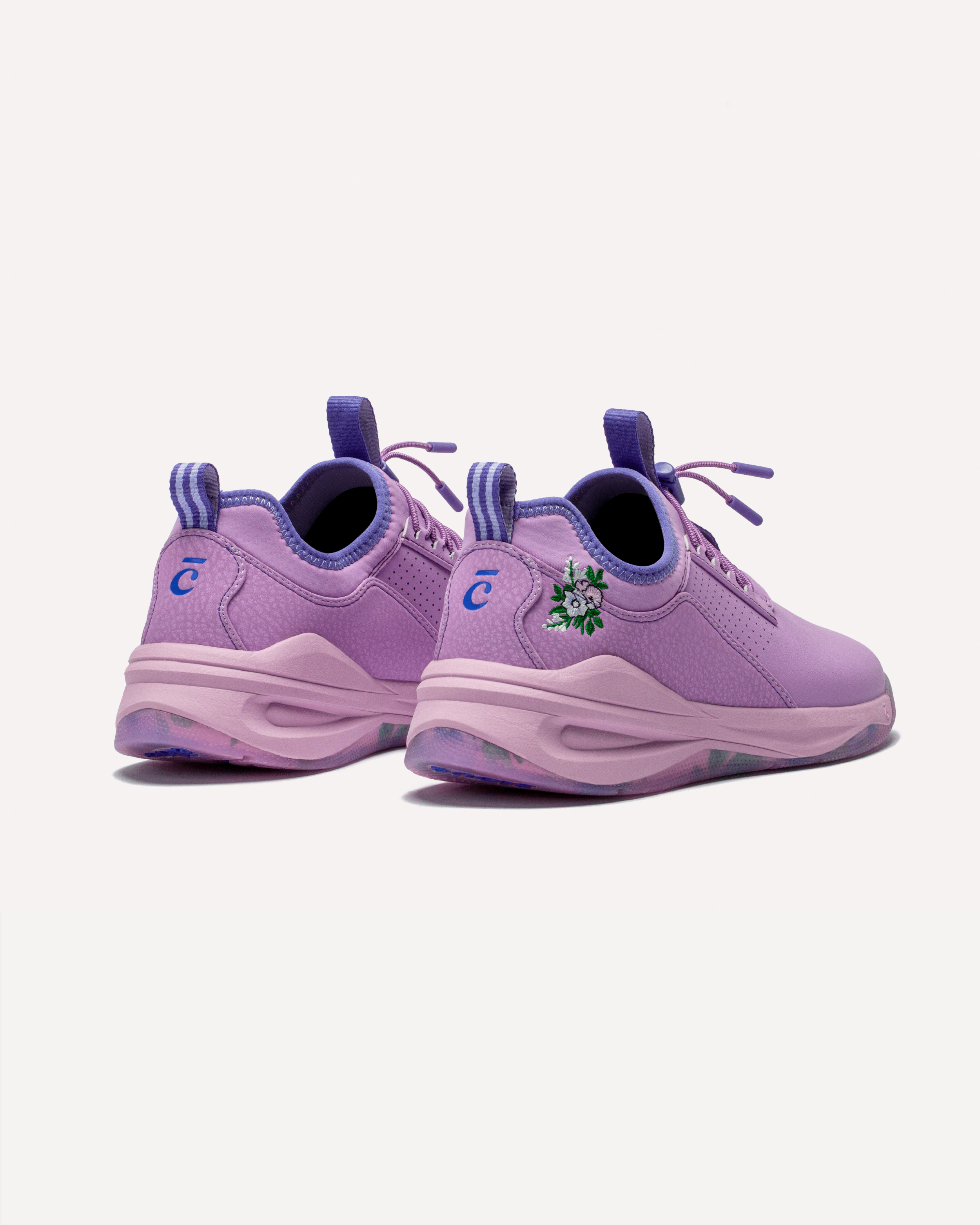 Men's Purple Floral Shoes for Healthcare Workers Clove