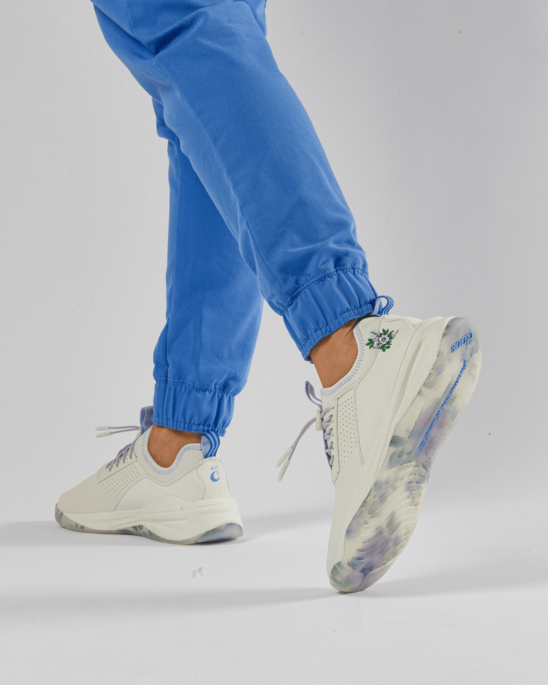 Women s White Floral Shoes for Healthcare Workers Clove