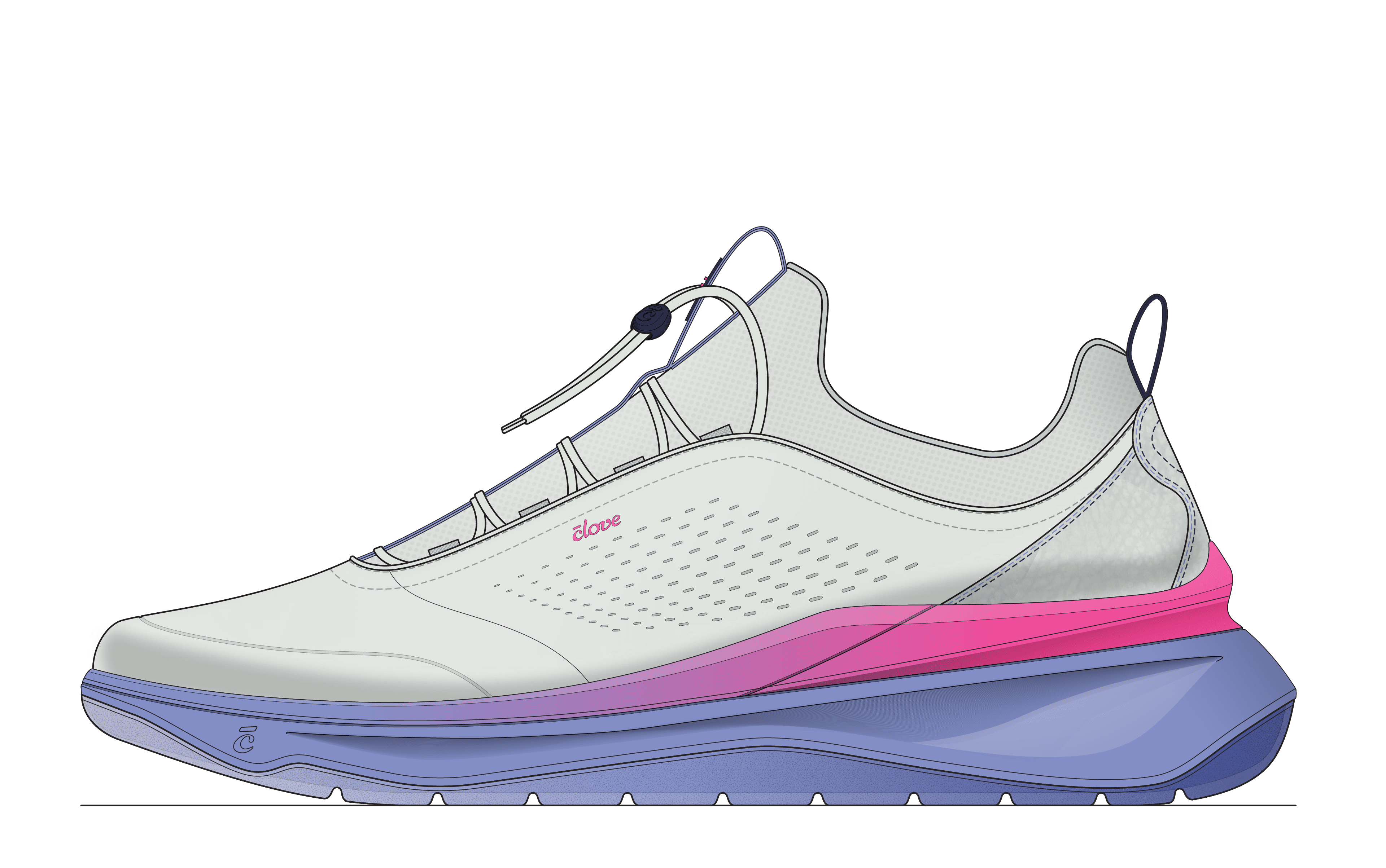 Women's Prima Wide - Bright Grey / Periwinkle / Pink [B2B Only]