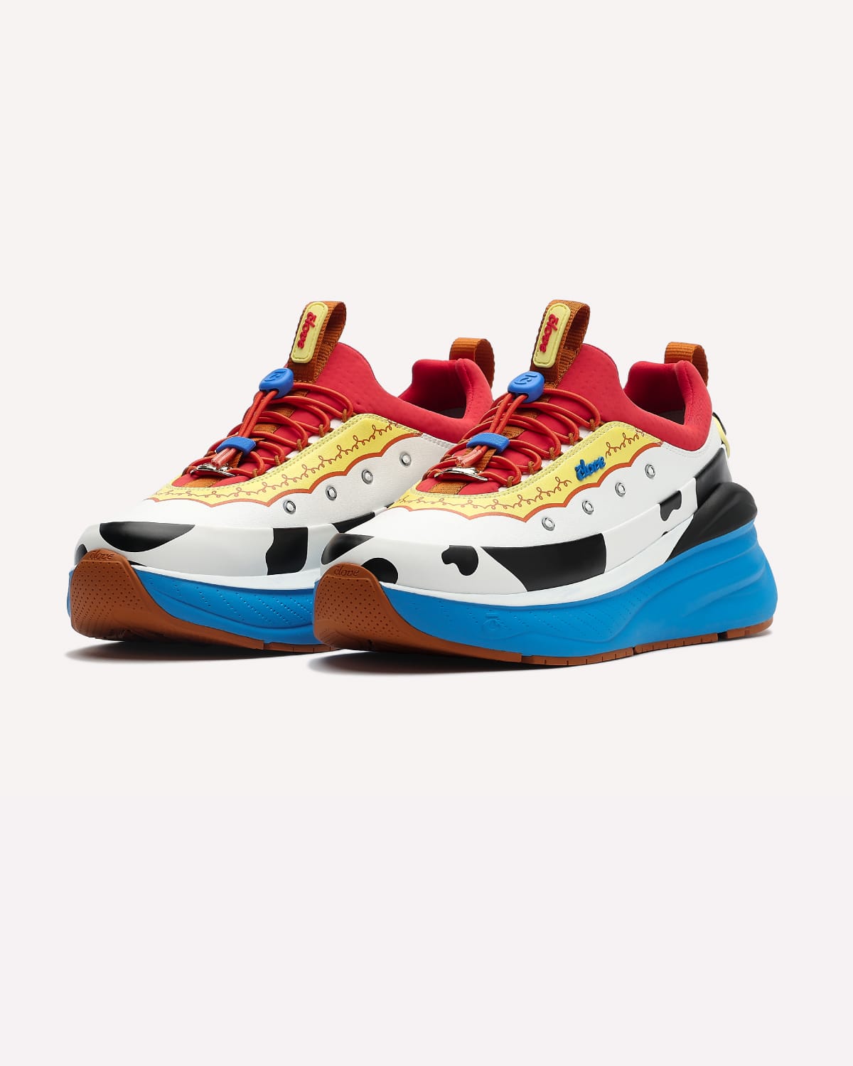Colorful sneakers with a white background