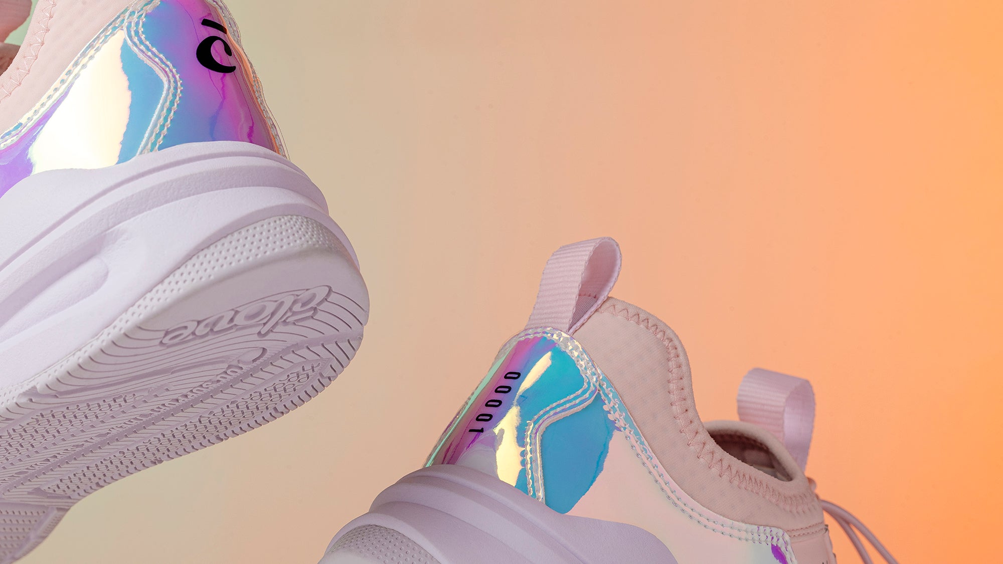 Women's Pink Holographic Sneakers for Healthcare | Clove