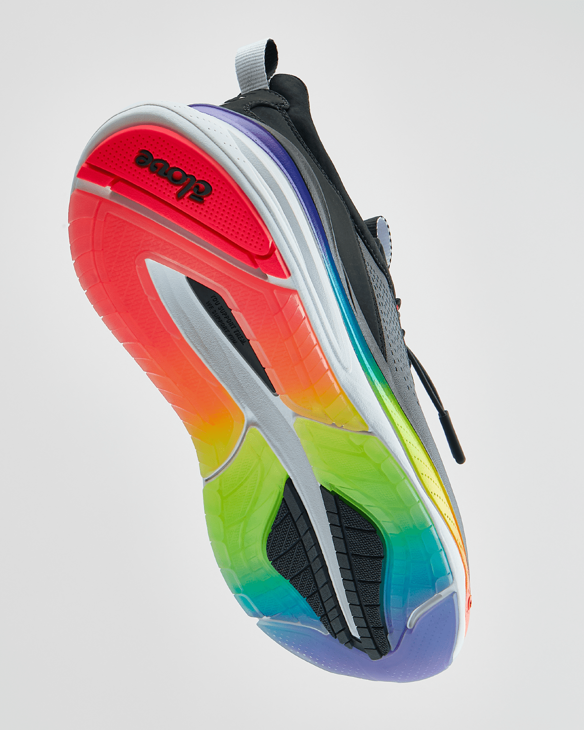 Women's Waterproof Black Sneaker with Rainbow Sole | Clove