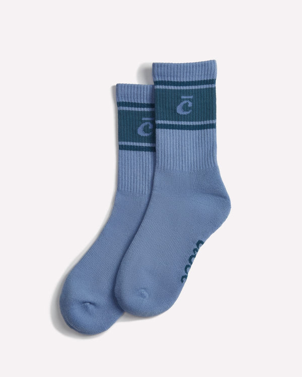 Crew Socks - Blue Retro Stripe