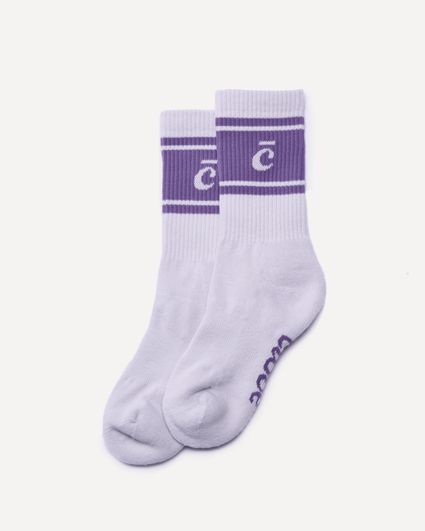 Crew Socks - Lavender Retro Stripe