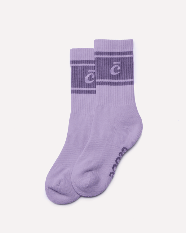 Crew Socks - Lavender Retro Stripe