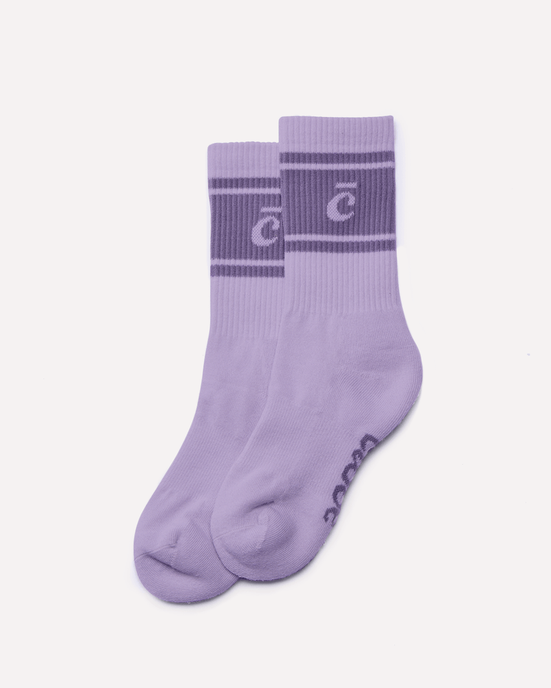 Crew Socks - Lavender Retro Stripe