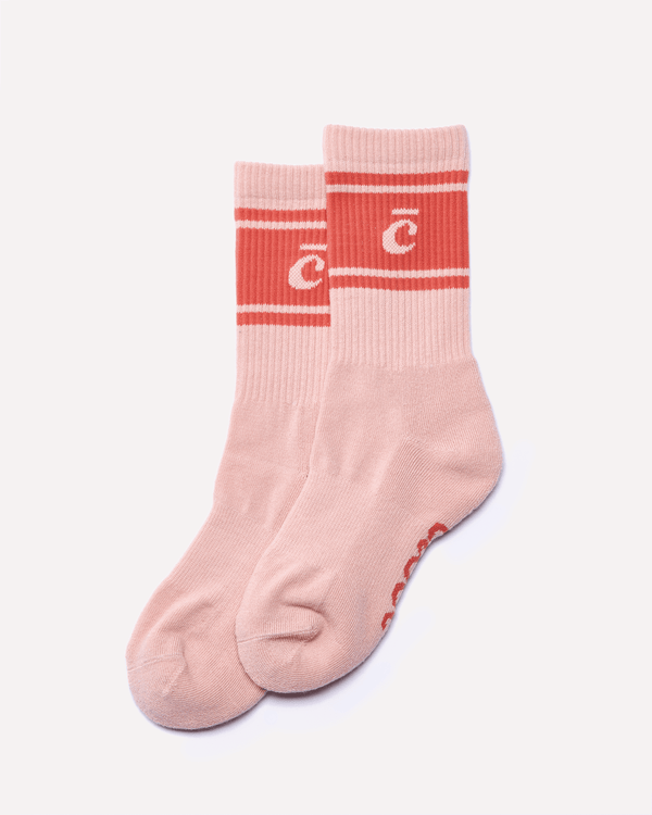 Crew Socks - Peach Retro Stripe