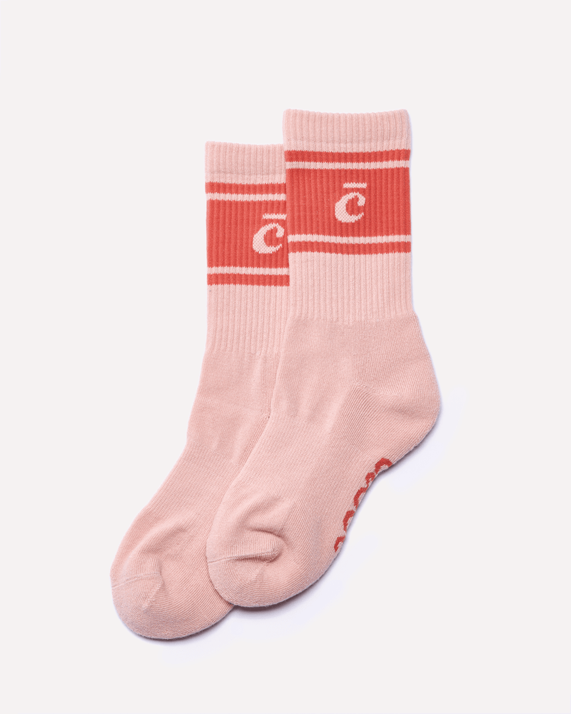 Crew Socks - Peach Retro Stripe
