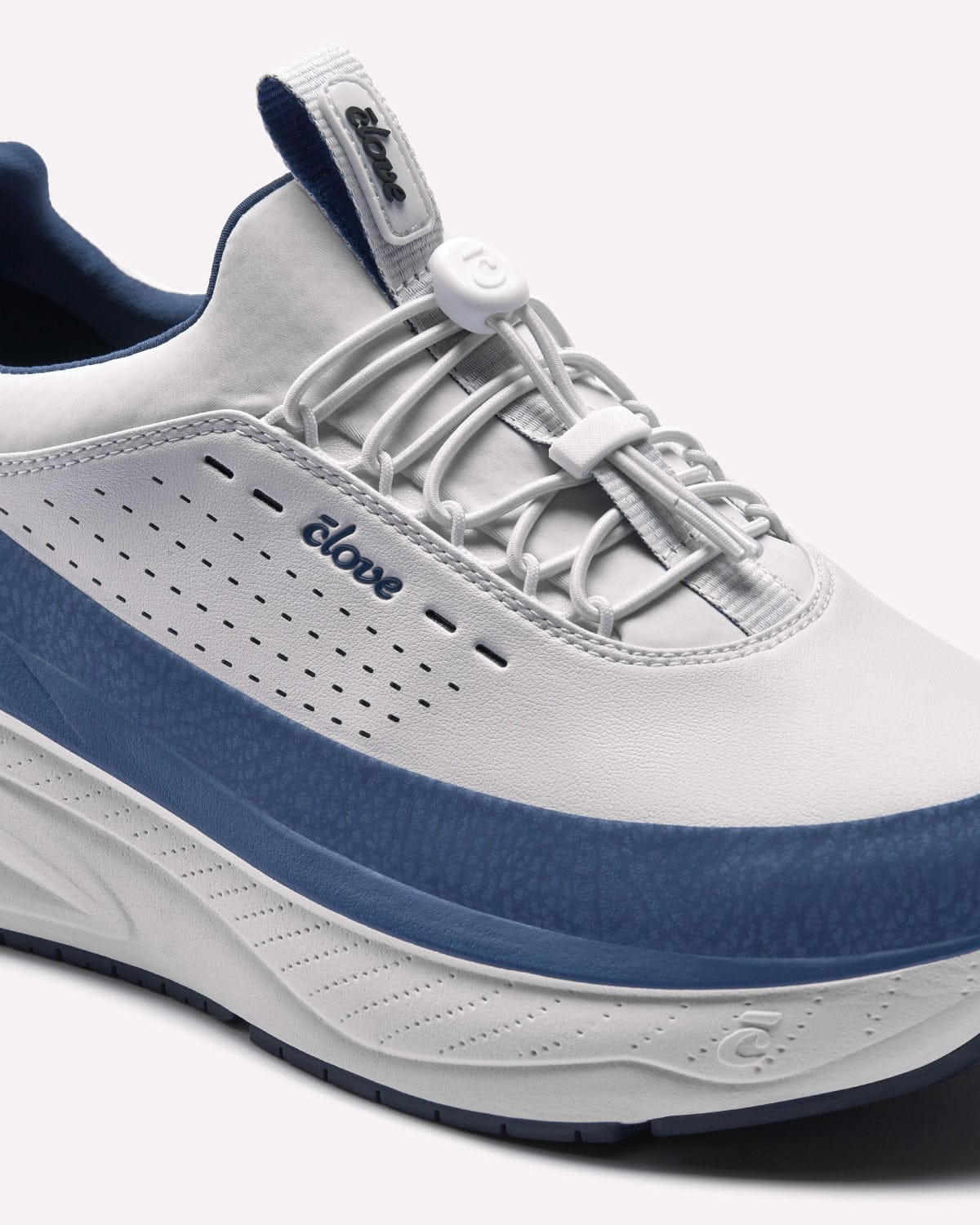 Men's Waterproof White & Navy Sneakers | Clove