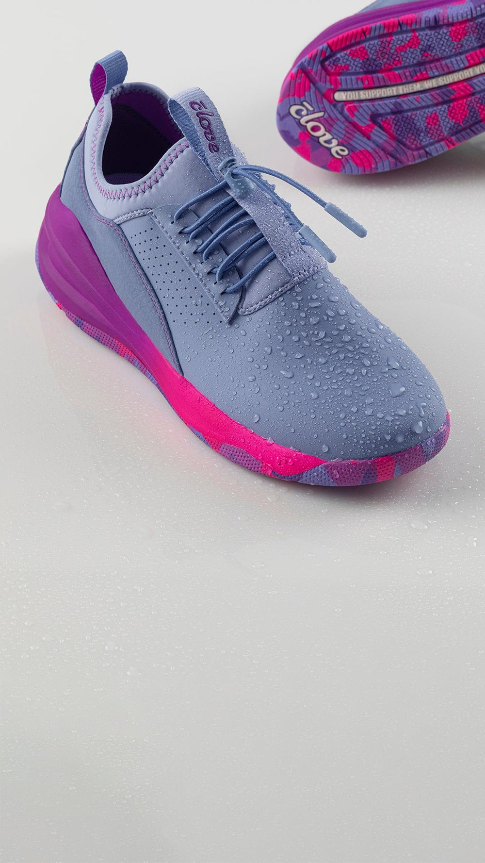 Men's White Rainbow Sole Shoes for Healthcare Workers Clove