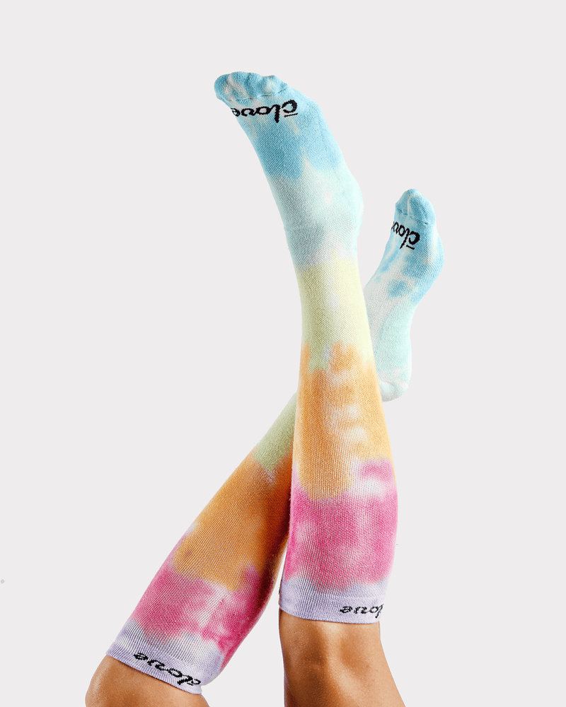 Compression Socks Wide - Rainbow Tie Dye