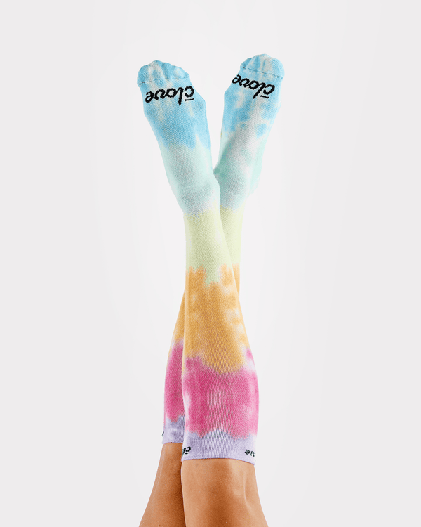 Compression Socks Wide - Rainbow Tie Dye