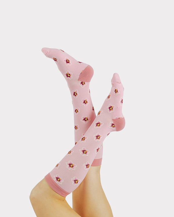 Compression Socks - Pink Hibiscus