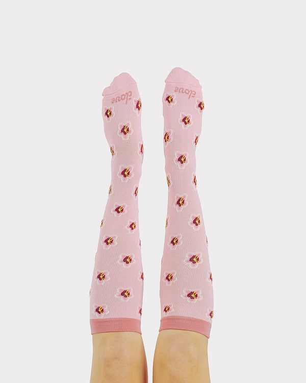 Compression Socks - Pink Hibiscus