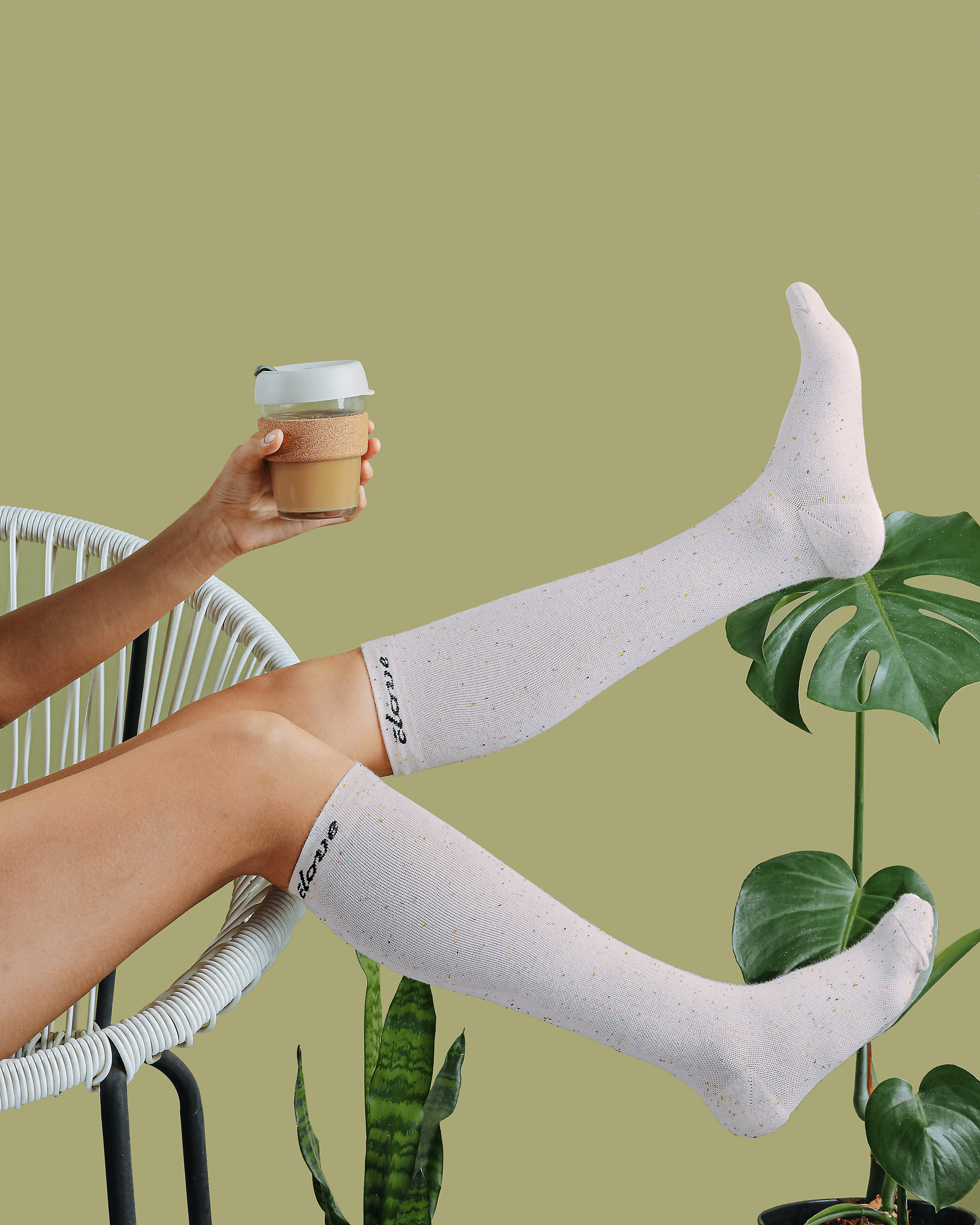 White Compression Socks for Healthcare Workers Clove