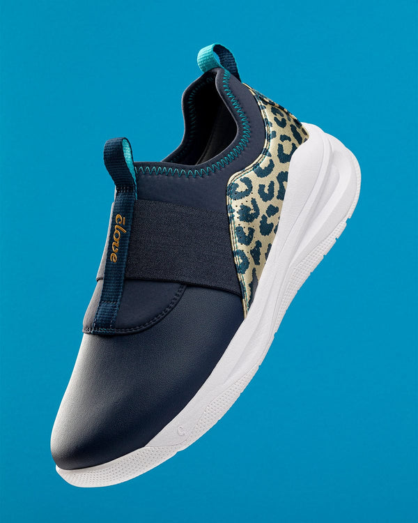 Women's Solo - Navy / Gold Leopard