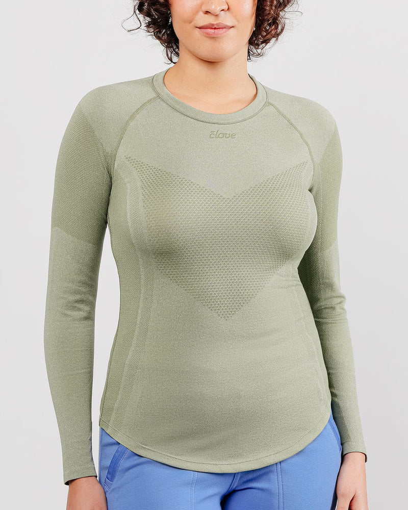 Everyday Seamless Long Sleeve Top in Olive Green