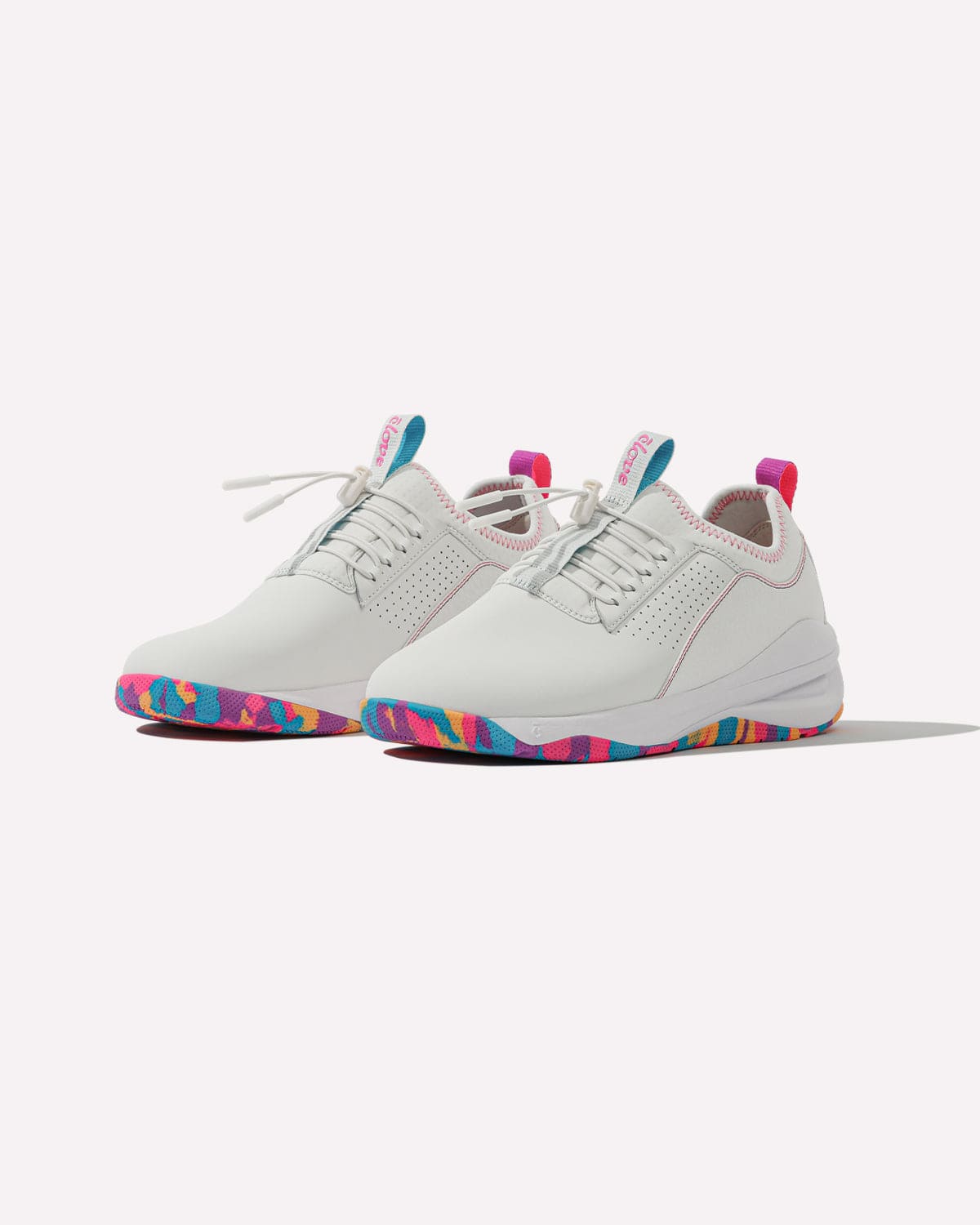 Women's White Shoes with Rainbow Soles Clove