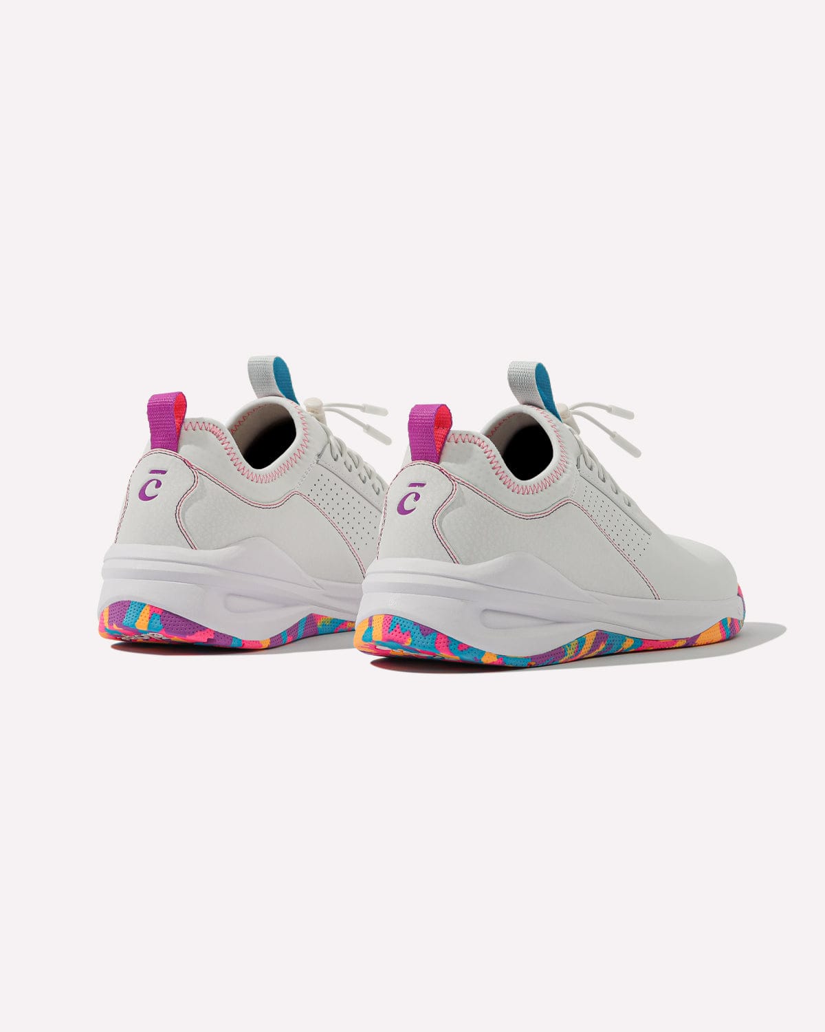 Women's White Shoes with Rainbow Soles Clove
