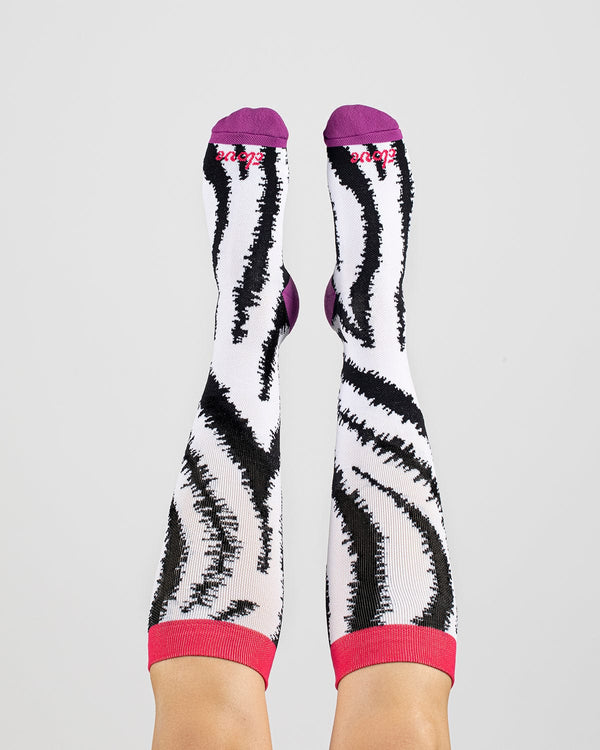 Compression Socks - Neon Zebra